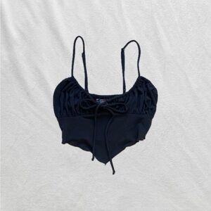 charcoal black Urban Outfitters bow tank top